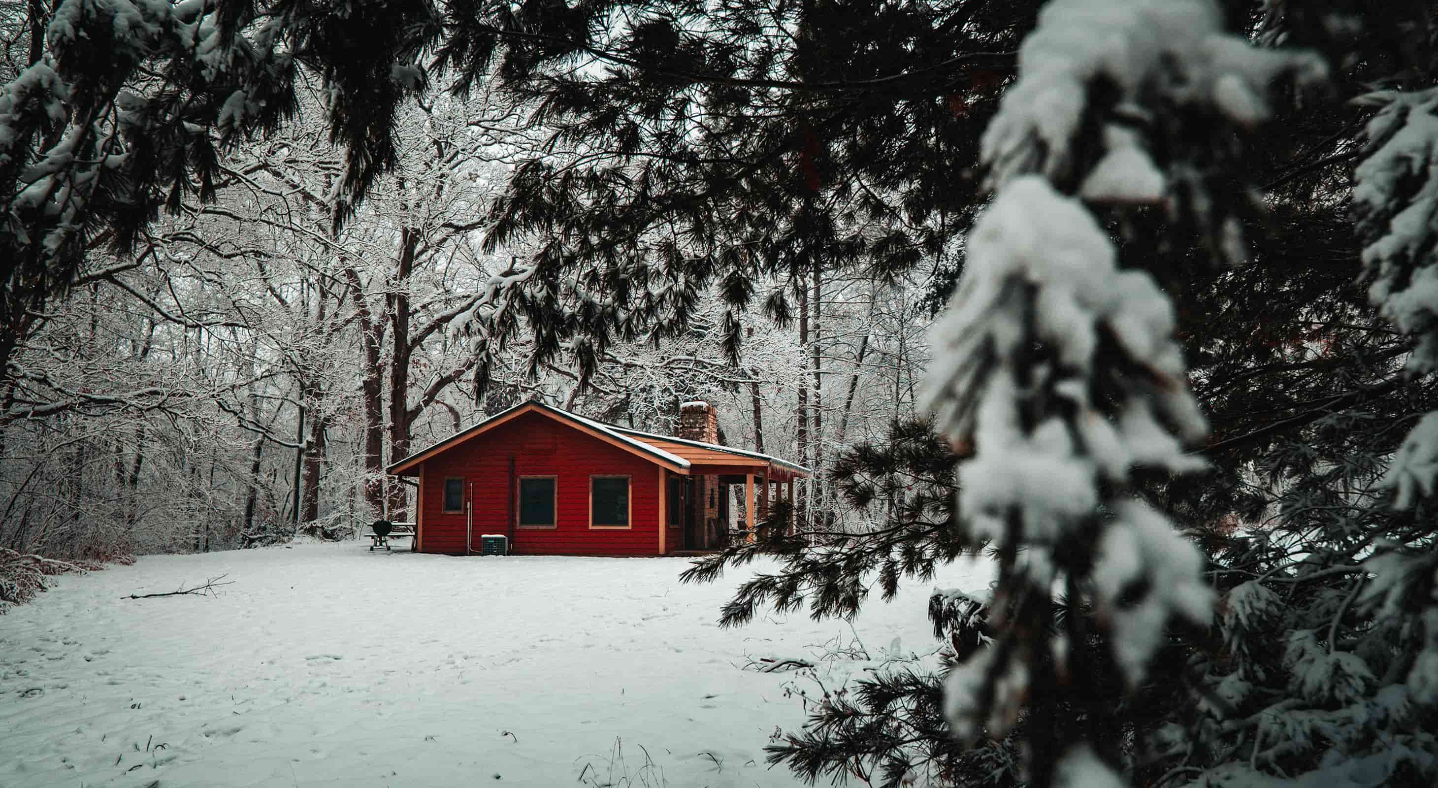 Illinois Cabin in winter near Starved Rock